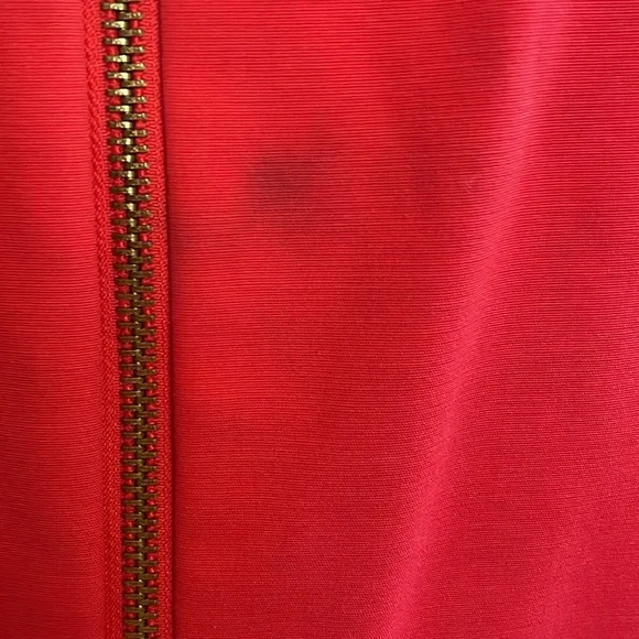 Coral red cotton lined dress - Picture 3 of 9